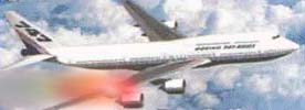 In flight shot of 747 disaster fron an Air Force pursuit plane