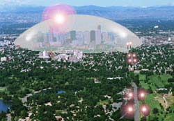 Arial view of the Harris Institute, aka The Igloo in Sudbury, ON