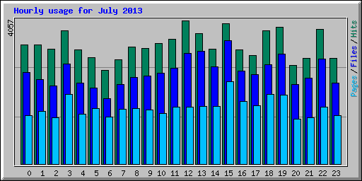 Hourly usage for July 2013