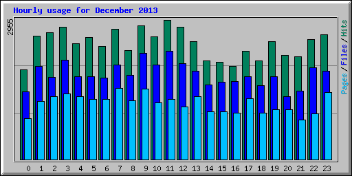 Hourly usage for December 2013
