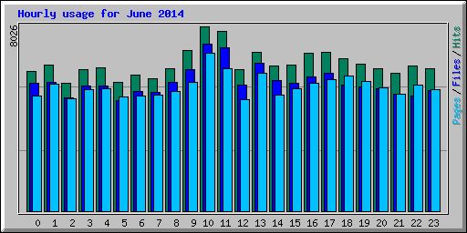 Hourly usage for June 2014