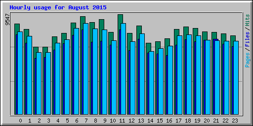 Hourly usage for August 2015