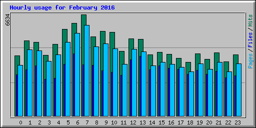 Hourly usage for February 2016