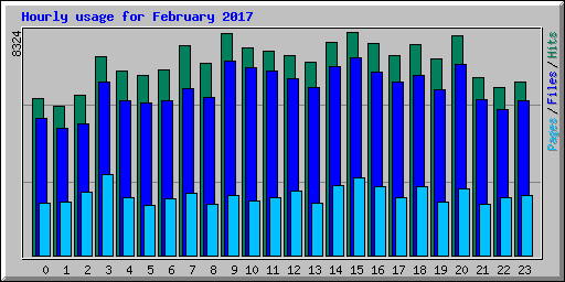 Hourly usage for February 2017